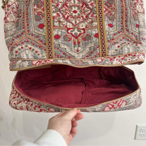 NEW Free People Magic Carpet Weekender Bag Embroidered Beaded NWT - Picture 8 of 12